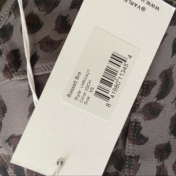 NWT Varley Bassett Bra in Iron Grey Cheetah size X-Small - Picture 5 of 5